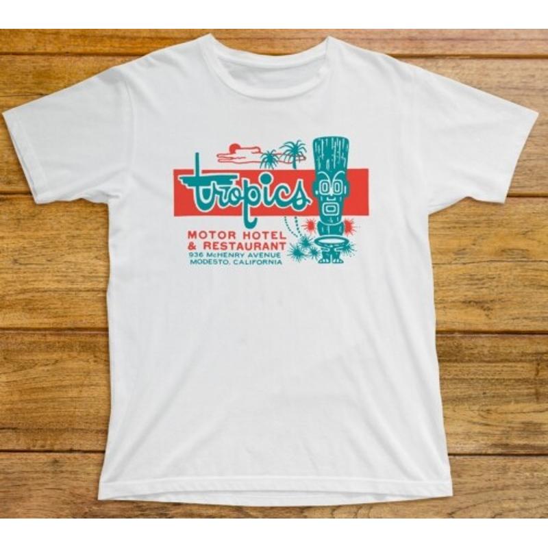 Tropics Motor Hotel T Shirt 791 Retro Restaurant Motel California Tiki Polynesia S разноцветный