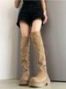 Thick-soled boots women's 2025 new autumn and winter but knee suede boots women's thin tall knight boots