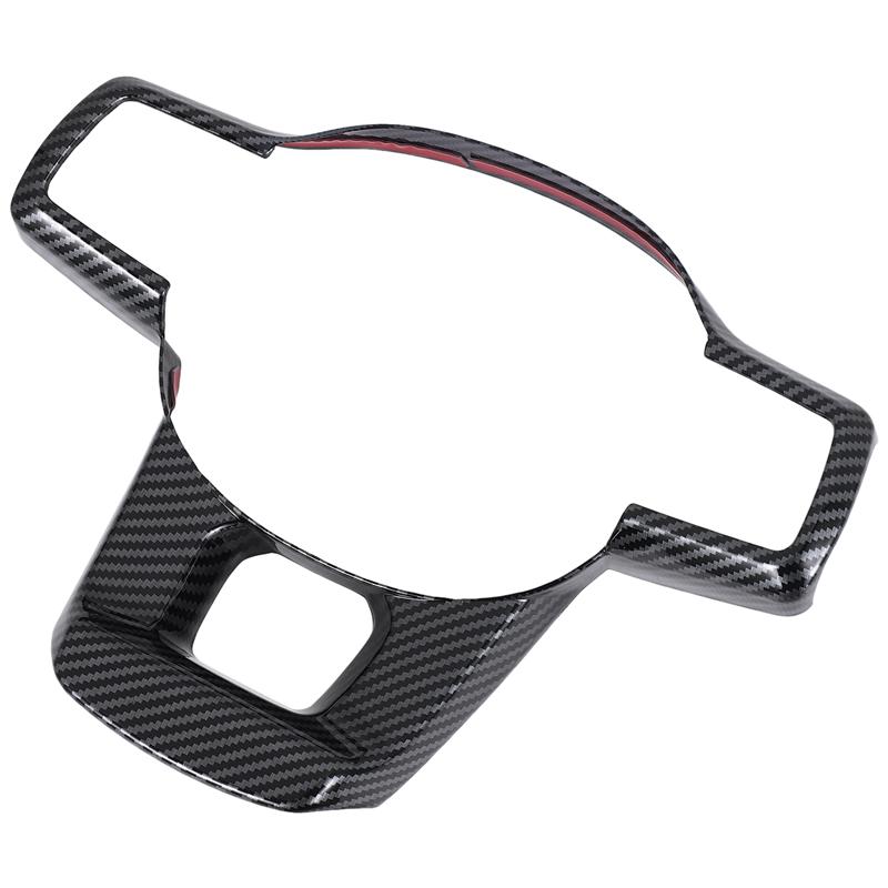 Powerful Car Steering Wheel Panel Cover Trim Decoration Frame Sticker For Kia Sorento MQ4 Carbon Fiber Pattern