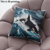 Orca Wave Ocean Throw Pillow Covers Pattern Cushion Cover Suitable for Sofa Bedroom Car Pillow Cover