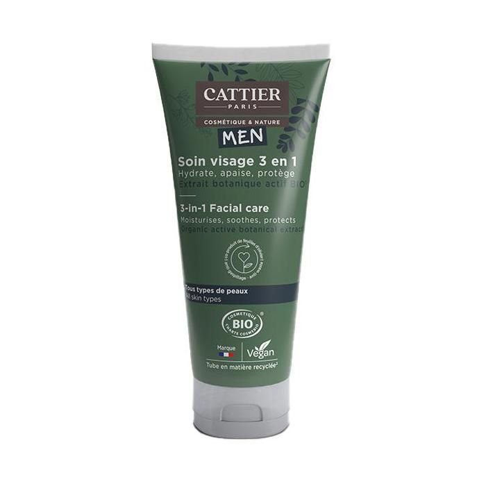 Cattier Men Soin Visage Homme 3 en 1 Bio 50ml