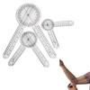 Coollooda Clear Plastic Angle 360 Degree 3-Piece Goniometer, Meter, Ruler, Protractor,