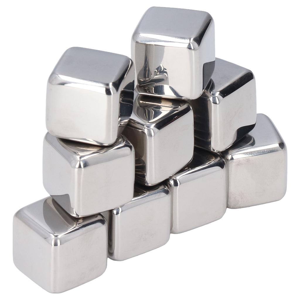 12 Stück Whiskey-Steine mit Zange Aufbewahrungsbox Wiederverwendbares Edelstahl Getränke Eiswürfel Set für Heimbar-Nutzung