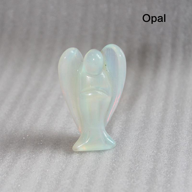 Křišťálová vyřezávaná figurka anděla strážného kapesní kámen léčení řemeslo 15" soška