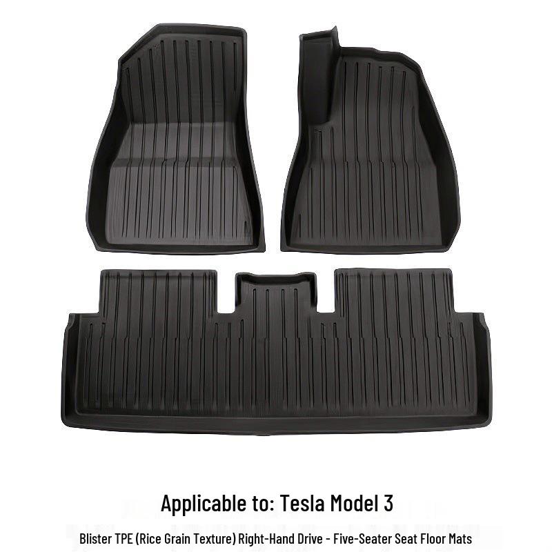 Tesla Model 3 TPE Rice Grain Floor Mats – Protective Kit for Car Modification