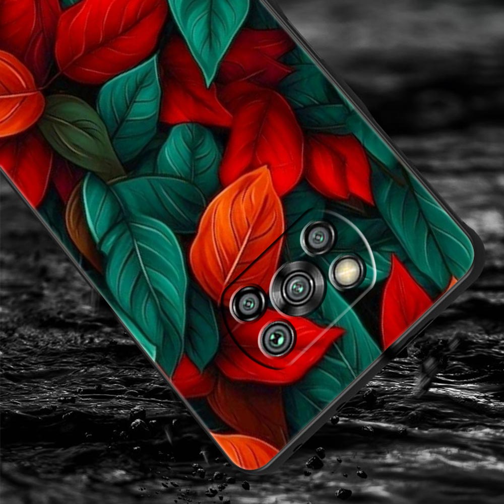 Cartoon Leaf Phone Case Cover for Xiaomi Poco F7 Ultra F6 F5 F4 F3 X6 X5 X4 X3 NFC C51 C55 M4 GT 5G Soft TPU Shell Fundas Capas