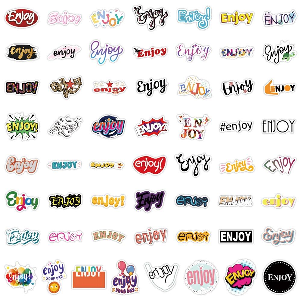55Pcs Enjoy Graffiti Stickers Suitcase Water Cup Stationery Mobile Phone Car Scooter Laptop Refrigerator Decoration Diy Decals