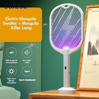 3 em 1 mata-mosquitos elétrico mata-mosquitos lâmpada mata-insetos 3000V tipo C mata-mosquitos recarregável mata-moscas