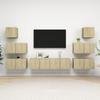 8 Pcs TV Furniture Set Sonoma Oak Engineered Wood
