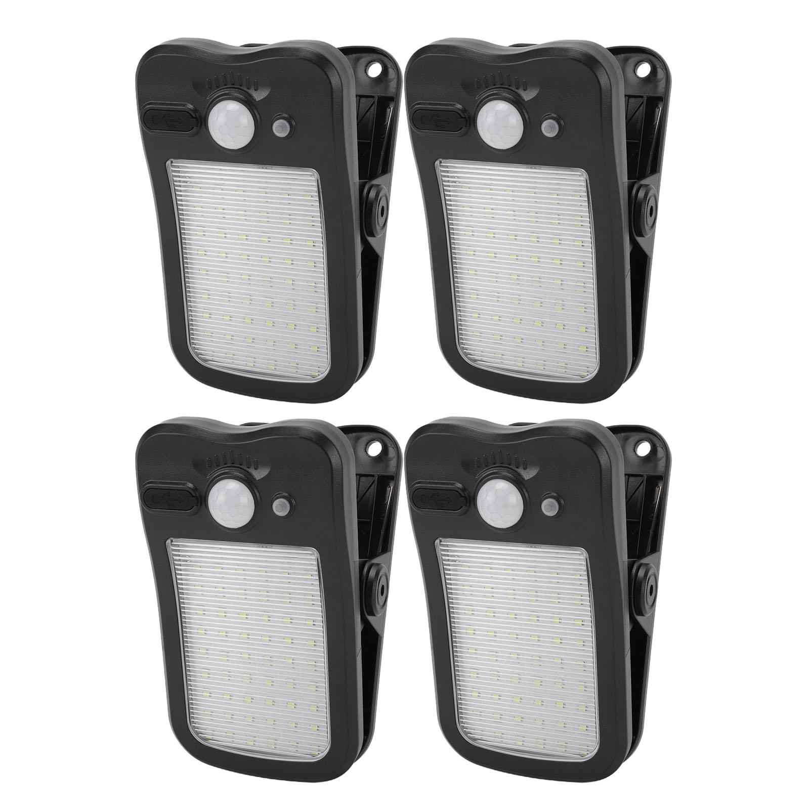 

4pcs Clip On Solar Motion Sensor Lights 3 Modes Intelligent LED Light IP65 Water Proof for Fence Gutters Patio Camping
