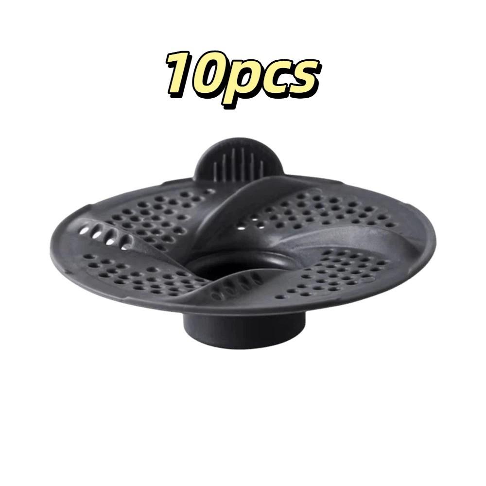 10pcs Rotating Drain Strainer Vortex Design Drain Cover Easy Clean Drain Protector Sink серый