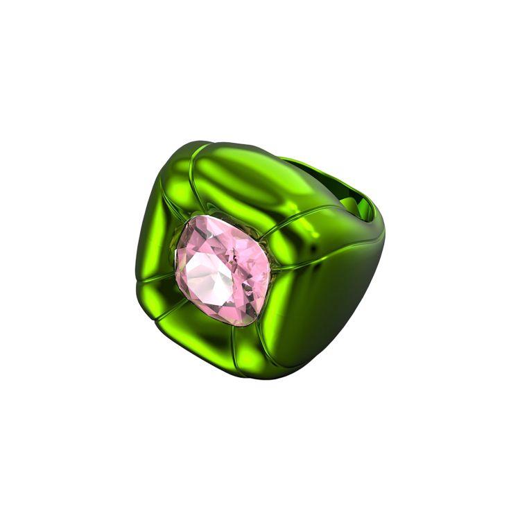 Swarovski Dulcis Personalized Ring Cushion Cut Crystal Women rings Green 5609725 Box (Random Color),52