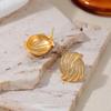 18K gold fireworks spiral zircon stud earrings light luxury high-end earrings striped earrings