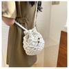 Summer Versatile Cotton Thread Straw Bag Women's New Handwoven Bag Vacation Beach Bag Messenger Bag Mobile Phone Bag