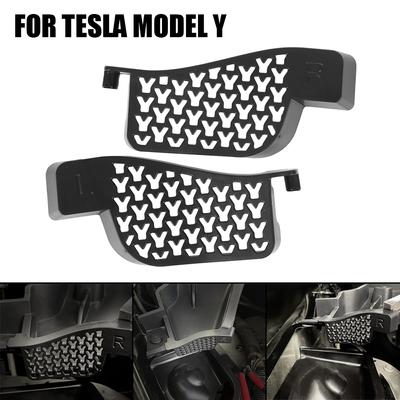 Anti-igensättningsvattenkanal svart för Tesla Model Y skräpfilter spårfilter främre bagageutrymme vattenguide
