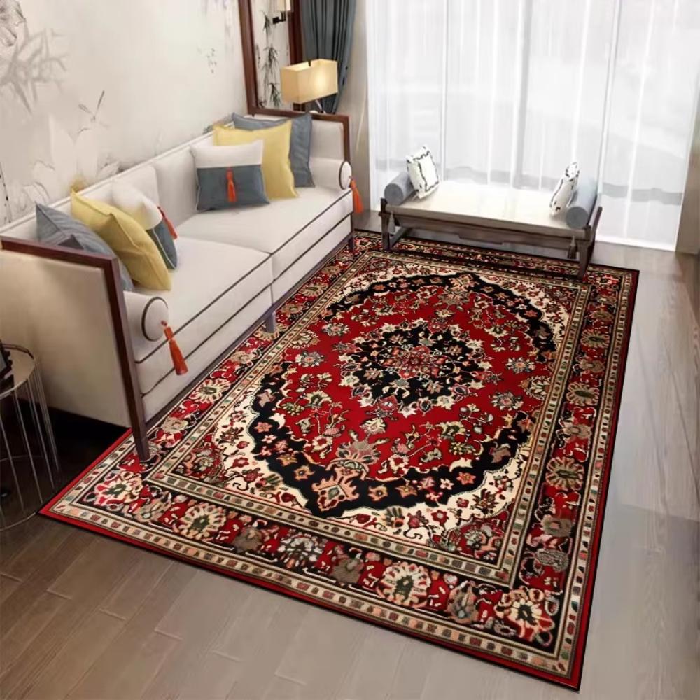 Persian Turkish Printed Carpet for Living Room Decor Sofa Area Floor Mat Bedside Area Rug Balcony Kitchen Table Mat Welcome Rug