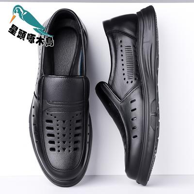 Sandals Men's 2025 Summer Hollow Hole Leather Sandals Men's Leather Breathable Leather Shoes Leather Shoes