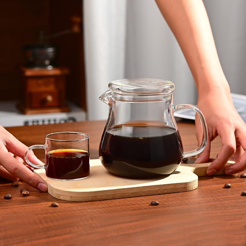 Kaffekanna i glas Stor kapacitet hög borosilikat värmebeständig kalltålig glaskanna Uppvärmning hushåll kallbryggningskanna Handbryggningskanna