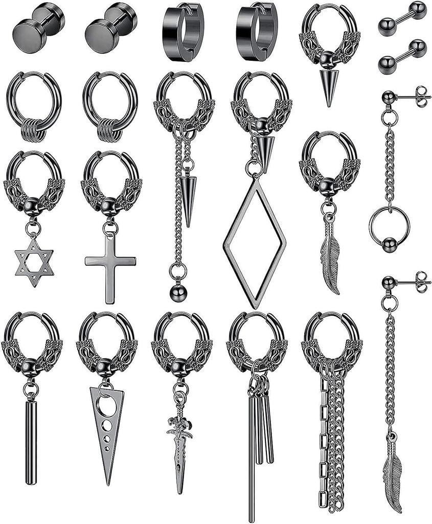 Luxury Stainless Steel Women's Stud Earrings: European & American Fashion Set