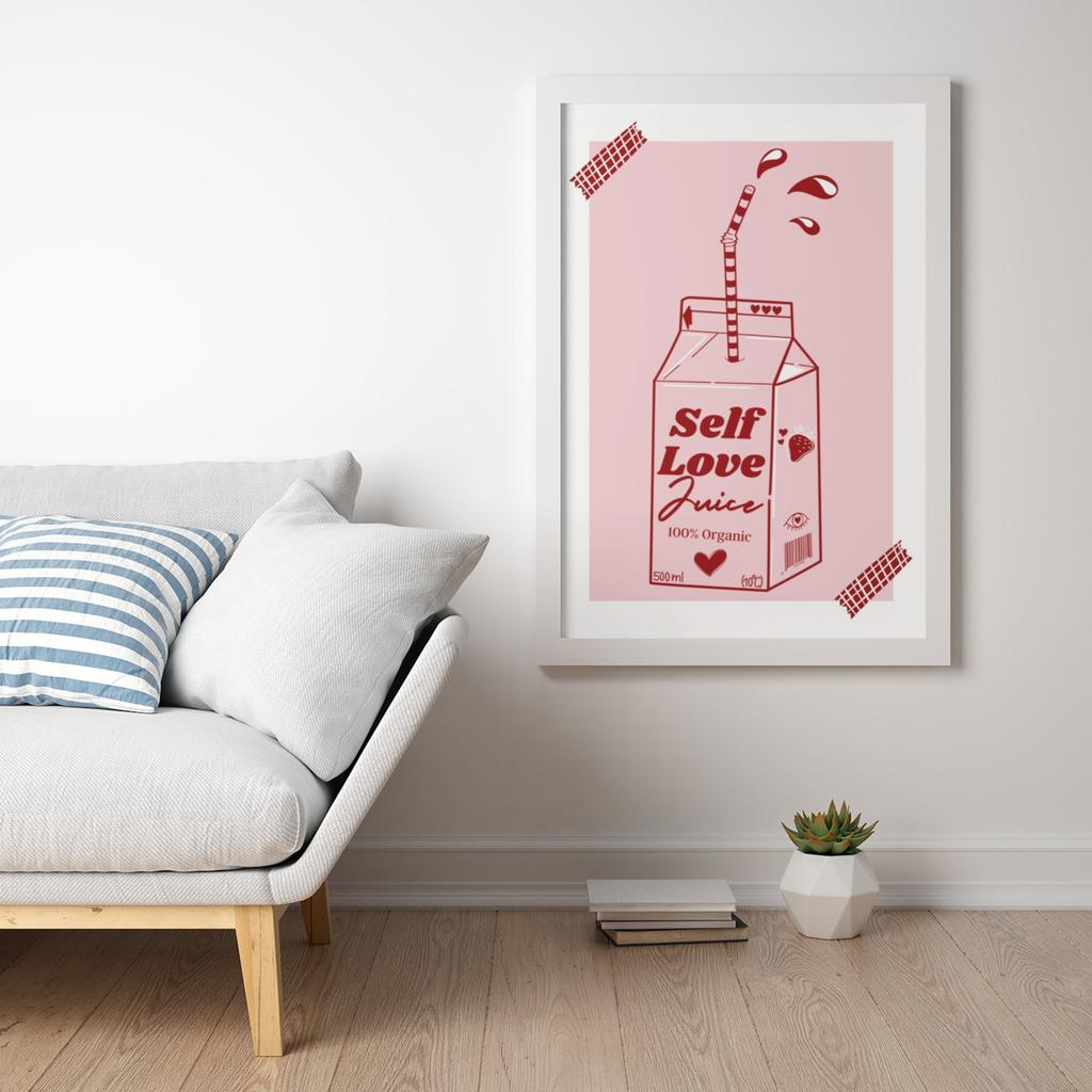 Red Quote Feminist Minimalistic Middle Finger Lady Art Canvas Painting Print Line Female Abstract Poster Picture Room Home Decor