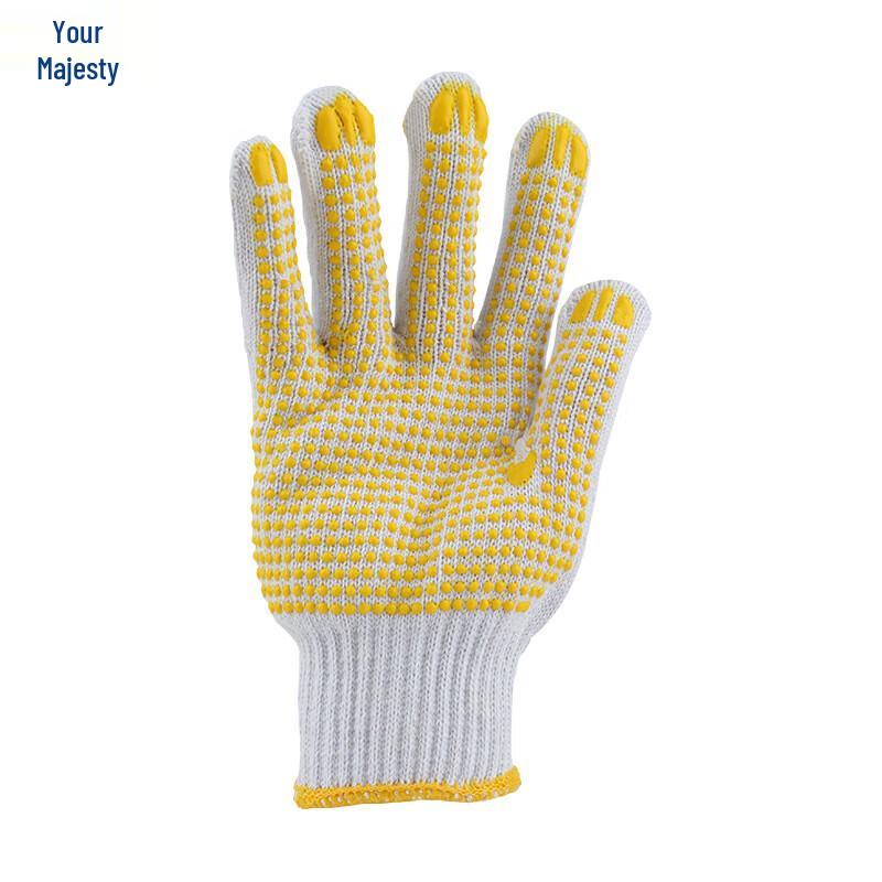 

Junyu 71072D Cotton Yarn PVC Dotted Anti-slip Work Gloves One Size