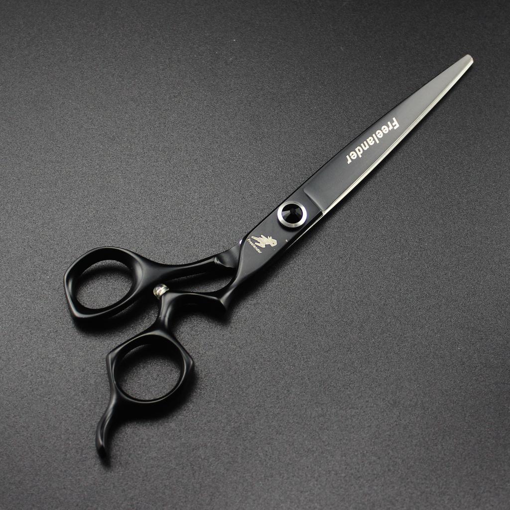7.0 Inch Black Paint, Curved Handle, Hair Scissors, Pet Scissors, Dense Tooth Scissors