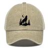 Howling Wolf Snapback Mesh Cap Forest Wolf Trucker Cap Solid Color Non-Stretch Fabric Adjustable Baseball Hat For Women & Men