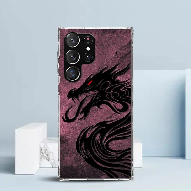 

Japanese Dark Dragon Tattoo Phone Case For Samsung Galaxy S24 S25 Edge S26 Ultra S22 S23 Plus S21 + S20 FE Soft TPU Back Cover G Samsung S23 FE