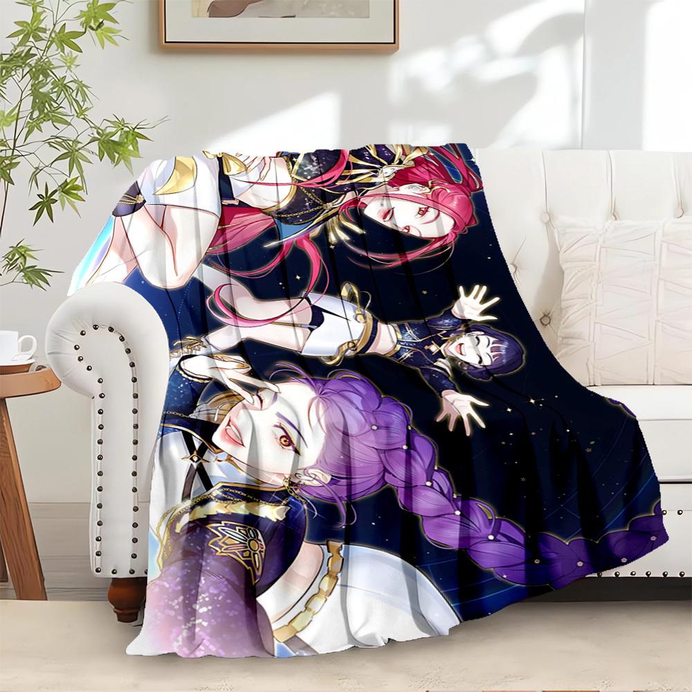 

K-POP Anime Girls Group Four Seasons Soft Warm Blanket All-Season Thick Knit Polyester Bedspread for Bed, Camping, Travel Perfect Gift 80x120cm