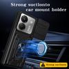 For Xiaomi Poco M7 Pro 5G Case PC+TPU Kickstand Phone Back Cover with Camera Slider