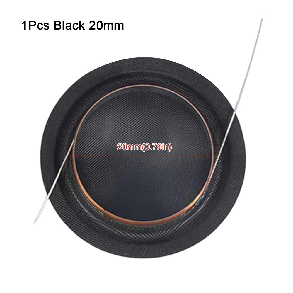 1/2Pcs 20/25mm Silk Membrane Diaphragm 5.4Ohm DIY Speaker Accessory Audio Horn Replacement 1pcs black 20mm