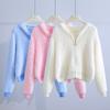 The New Hooded Sweater Jacket for Women's Autumn and Winter Is Loose, with A Double-breasted Zipper and A Thick Knitted Cardigan