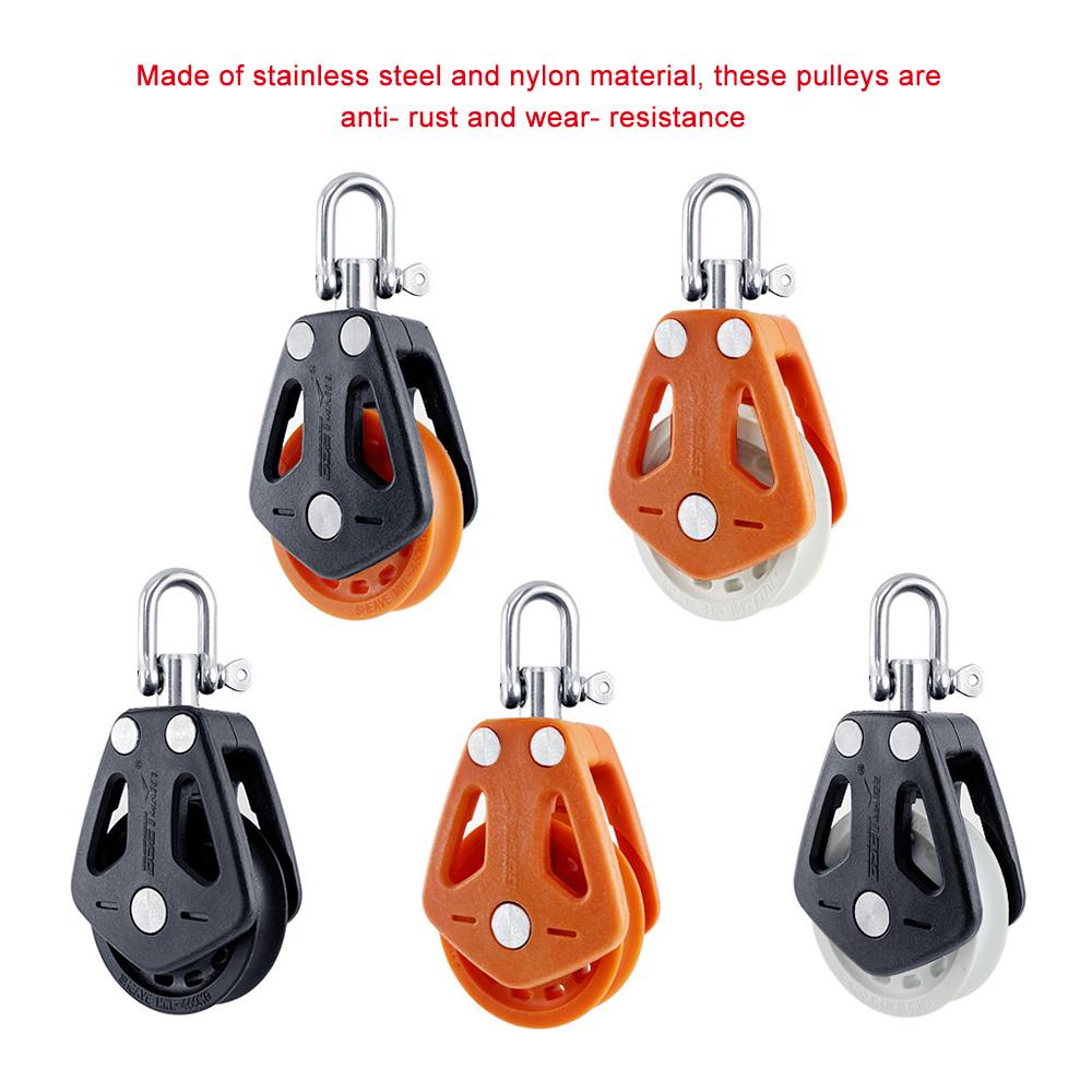 Sailboat Pulley Nylon Crane Pulley Block Lifting Single Pulley Swivel Sailing Pulley