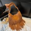 High-end Texture, Fashionable and Retro Fringed Women's Bag, A Niche Matte Hand-held Tote Bag