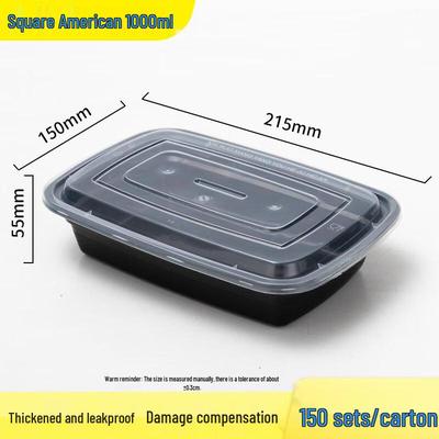 Contenant alimentaire rectangulaire jetable en PP