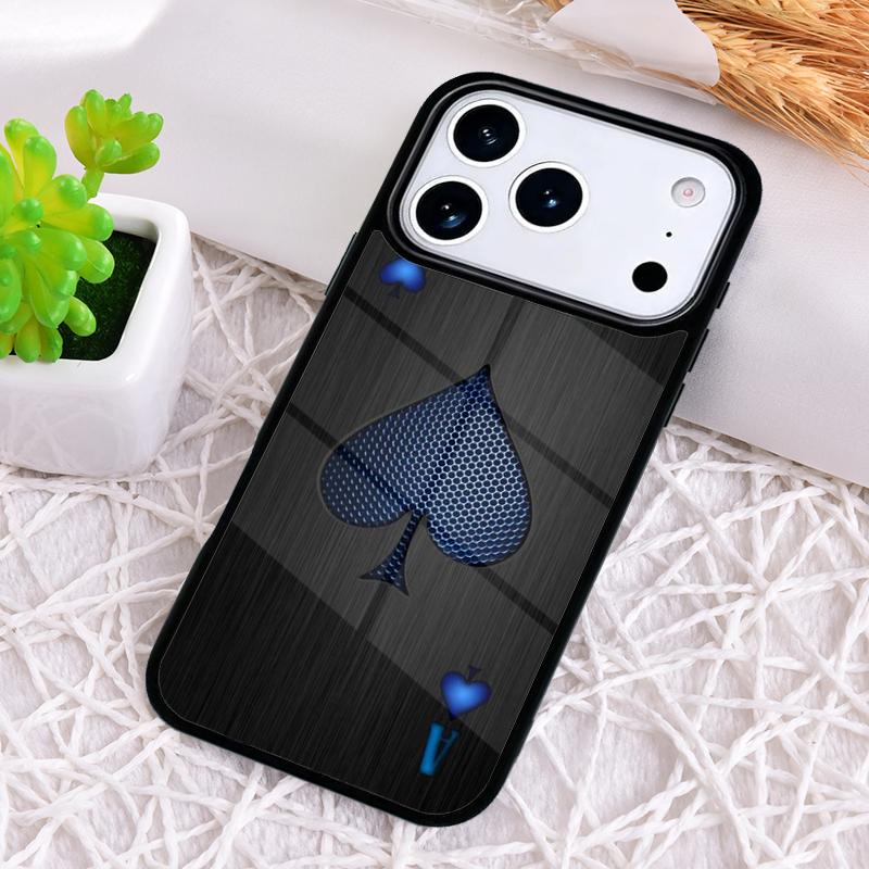 Pik Poker Spielkarten Ass Kunst Stoßfeste Handyhülle für iPhone 17 Air 16e 15 11 12 14 13 Pro Max Hülle Coque