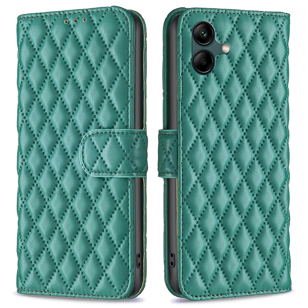For Samsung Galaxy A06 4G Case PU Leather Rhombus Phone Cover