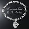 Full Diamond Brand Cuban Chain Pendant, European and American Hip-hop Necklace, Personalized Rap Hip-hop Cool Punk Neck Chain Accessories