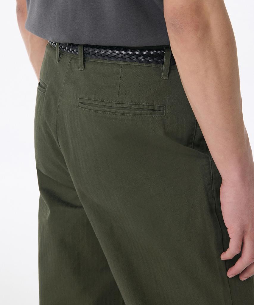 MUSINSA STANDARD Cotton Herringbone Tapered Pants [Khaki]