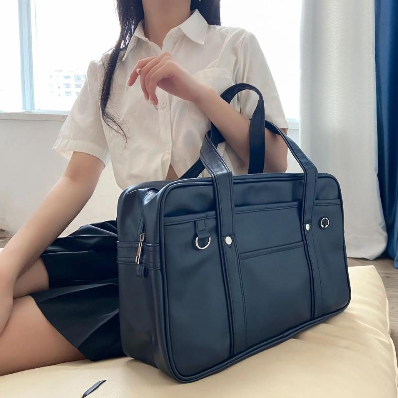 Male/Female Student PU Uniform Bag JK Handbag Animation Anime COS Shoulder Bag Briefcase Commuting Travel Computer Bag Travel Bag Men/Women