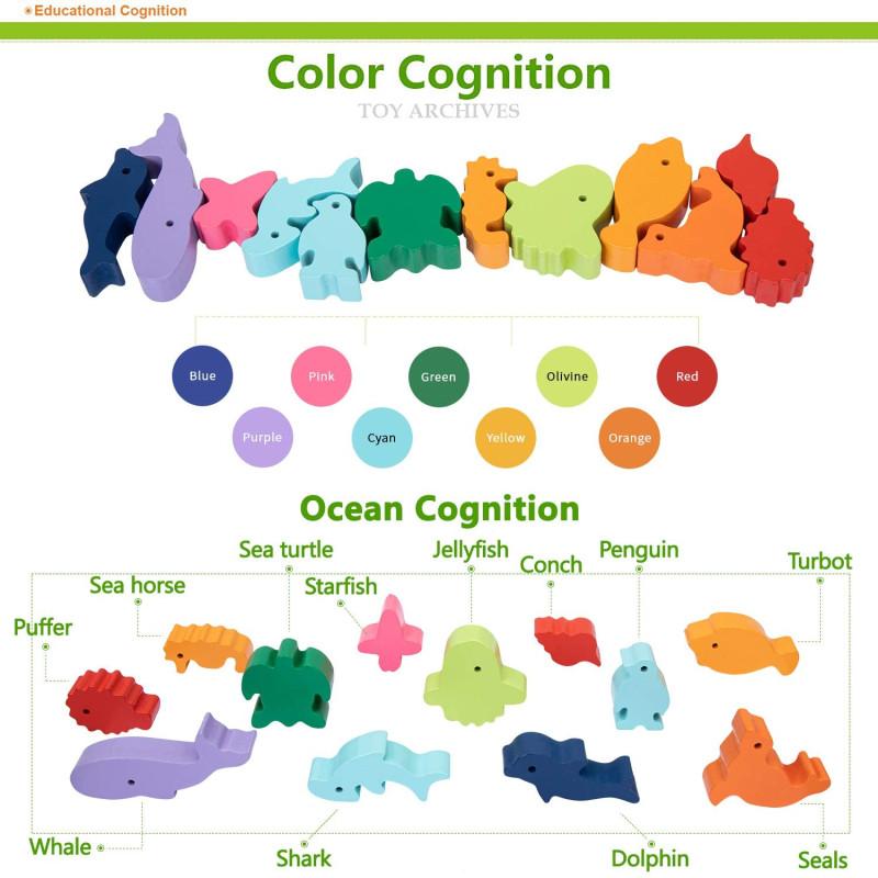 Neue Kinder Montessori Holz Tier Balance Blöcke Brettspiele Spielzeug Dinosaurier Pädagogisches Stapeln Hoher Baustein Holzspielzeug