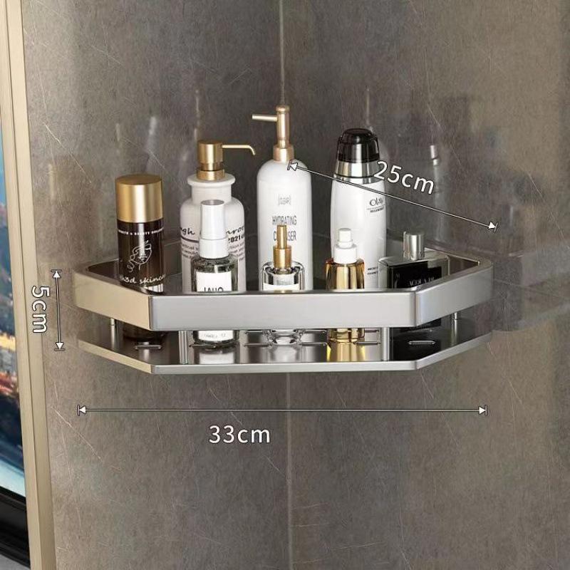

Угловая полка без перфоратора, полка для ванной комнаты, настенный держатель для душа, алюминиевый держатель, органайзер для ванной комнаты и кухни, аксессуары