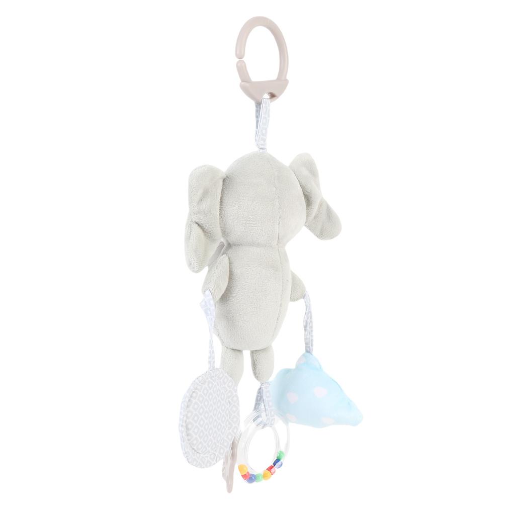 Baby Krippe Hängende Rasseln Spielzeug Cartoon Elefant Beißring Clip On Kinderwagen Spielzeug Weich für Säugling Grau