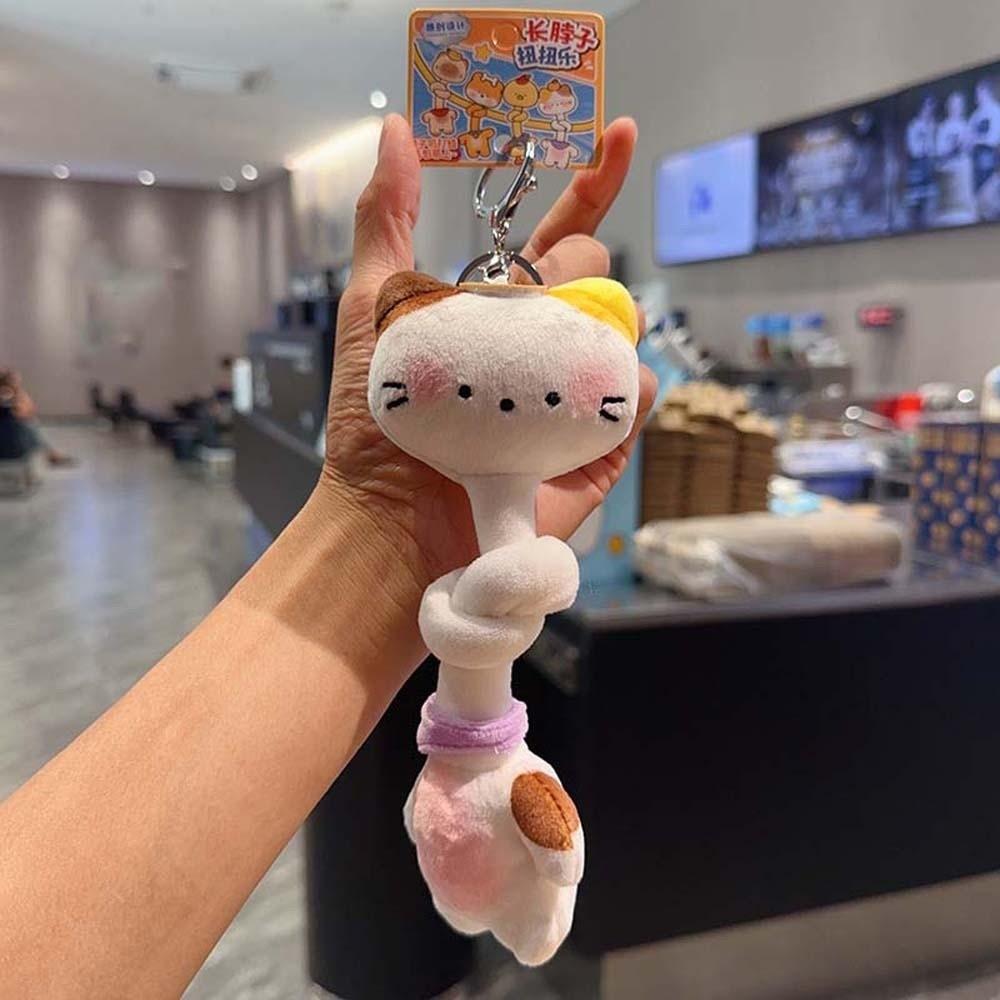 Creative Design Knotted Plush Pendant Ultra-Soft Fabric Vibrant Colors Long Neck Stuffed Doll Flexible Structure