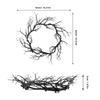 Halloween Wreath Black Twig Garland Fake Branch Decor Artificial Door Wreath Hanging Nament Front Door Garlands Festive Party