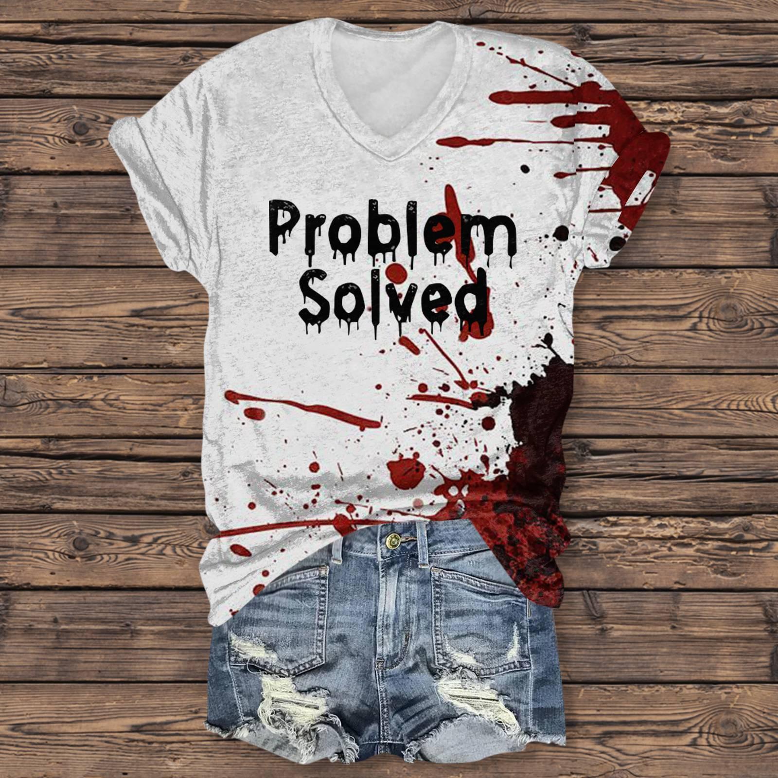 

Женская мода повседневная рубашка с рукавом три четверти и принтом букв на Хэллоуин S красный