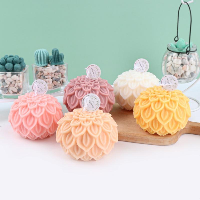 DIY Flower Ball Candle Silicone Mold For Lotus Petals Flowers Candle Plaster Soap Making, Valentine's Gift Home Decor DIY Tool