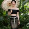 Rhomb Hollow Waist Chain Ethnic Thai Body Jewelry Belly Dance Belt  Water Splashing Festival