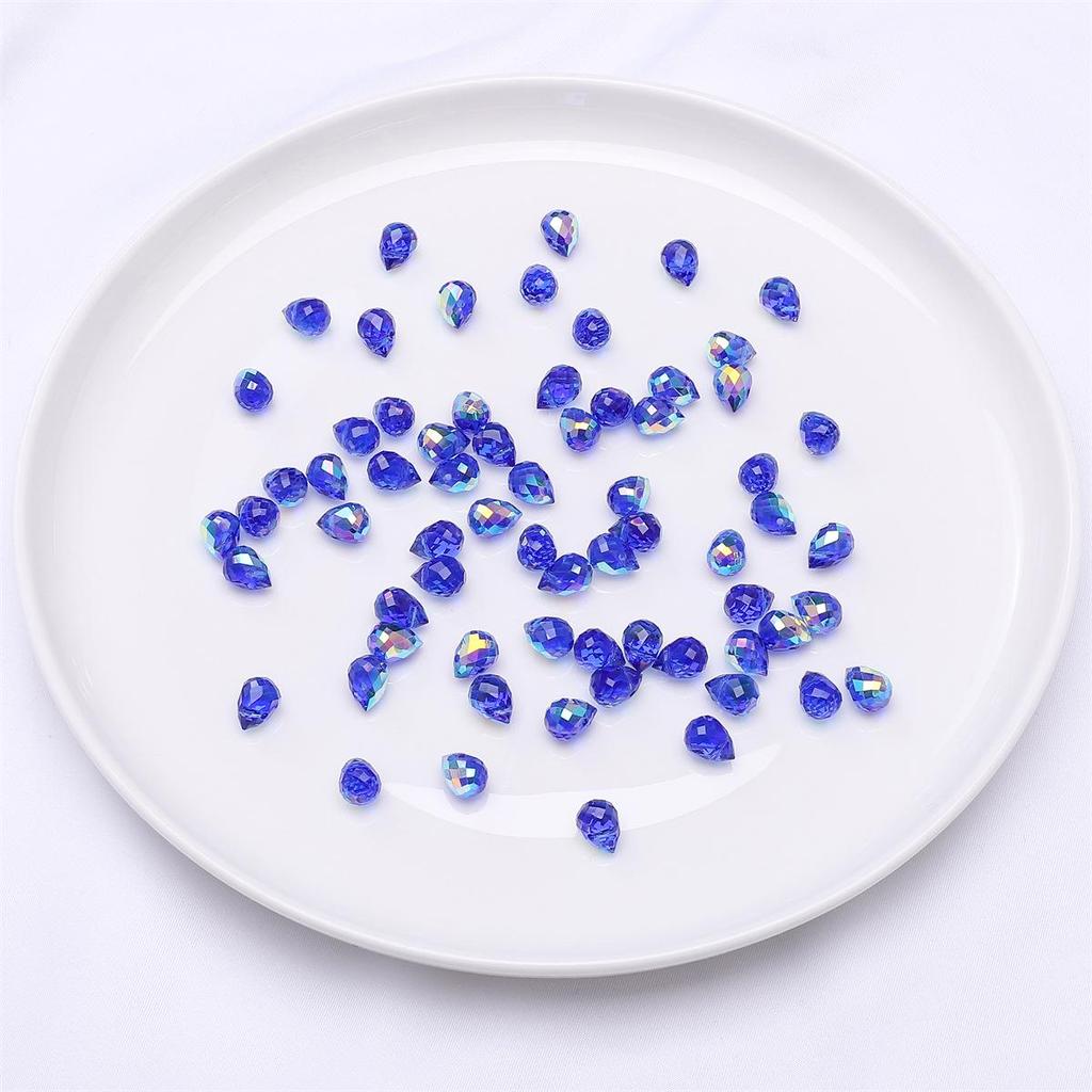 9x8mm Iridescent Glass Crystal Teardrop Beads for DIY Bracelet and Necklace Jewelry Making