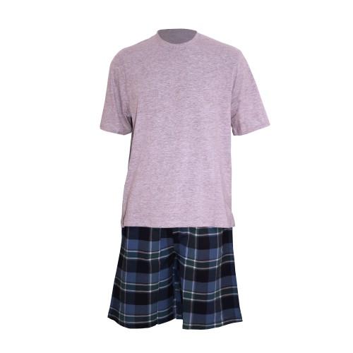 CargoBay Mens Jersey Check Short Lounge Set